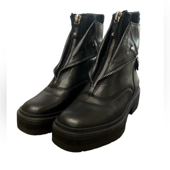 NWOT Sam Edelman Linds Black Front Zipper Zipper Chelsea Boots Sz 8. - Picture 6 of 7
